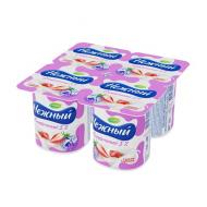 Йогуртный продукт, НЕЖНЫЙ, с соком клубники, 5 %, 100 г