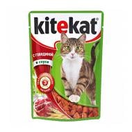 "Kitekat" тұздықтағы сиыр етімен ылғалды тамақ, 85 г