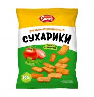 Сухарики ржано-пшеничные, Snack, с томатом и зеленью, 100 г