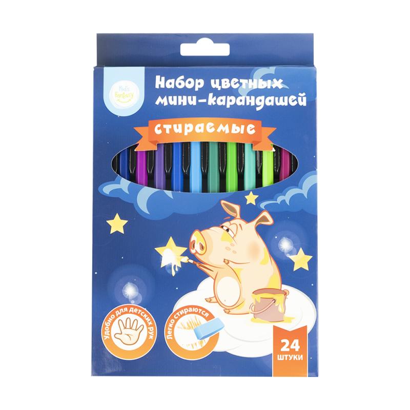 Набор цветных мини карандашей, Kid's Fantasy, 24 шт., в ассортименте