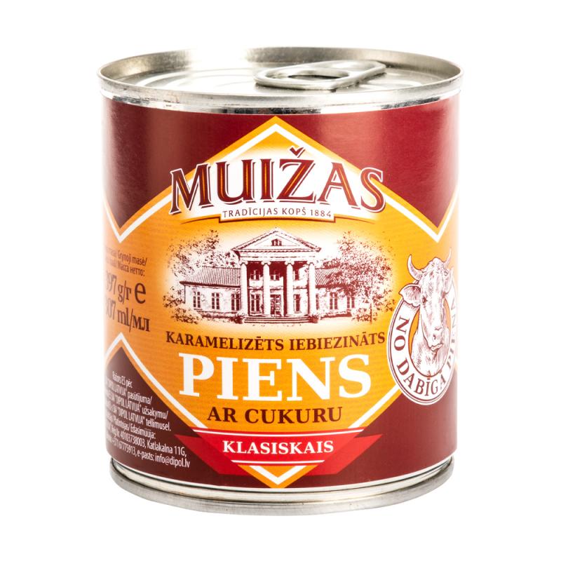 Сгущённое молоко с сахаром, Muižas, карамелизированное, 397 г