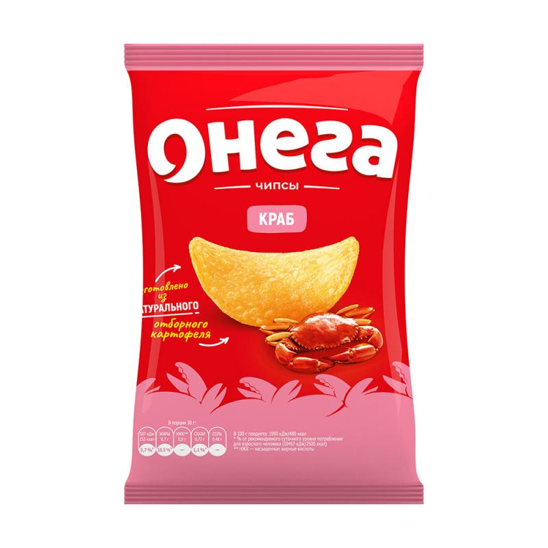 Чипсы, Онега, со вкусом краба, 75 г