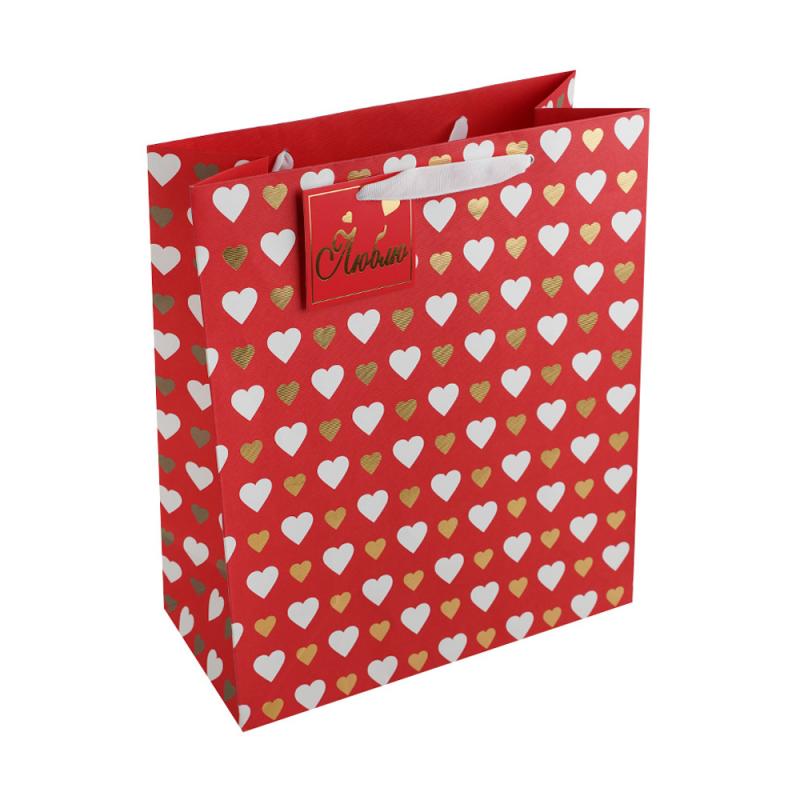Подарочный пакет With Love, 32х26,5х12,5 см