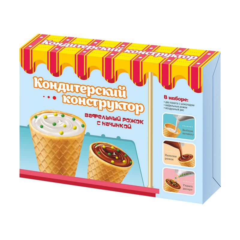 Кондитерский конструктор "Вафельный рожок с начинкой", 60 г