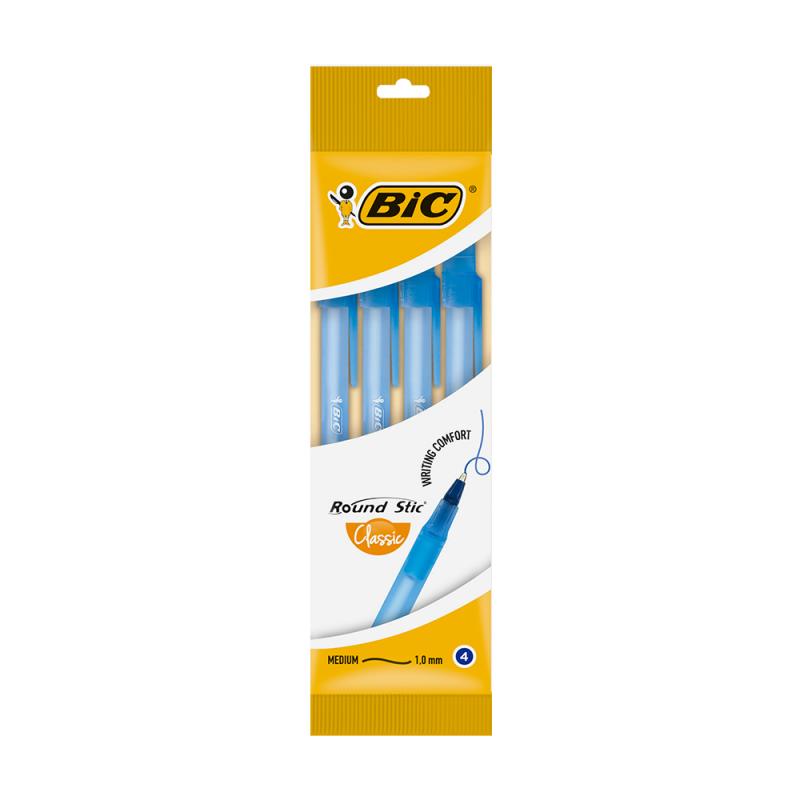 Набор шариковых ручек "Round Stic Classic", BIC, 4 шт.