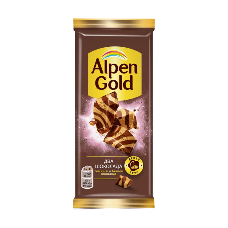 Шоколад молочный, Alpen Gold, 80 г, в ассортименте