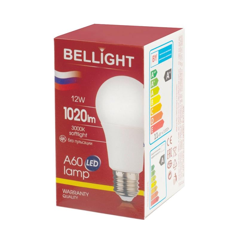Лампа светодиодная LED, Bellight, А60, Е27, 12Вт, в ассортименте