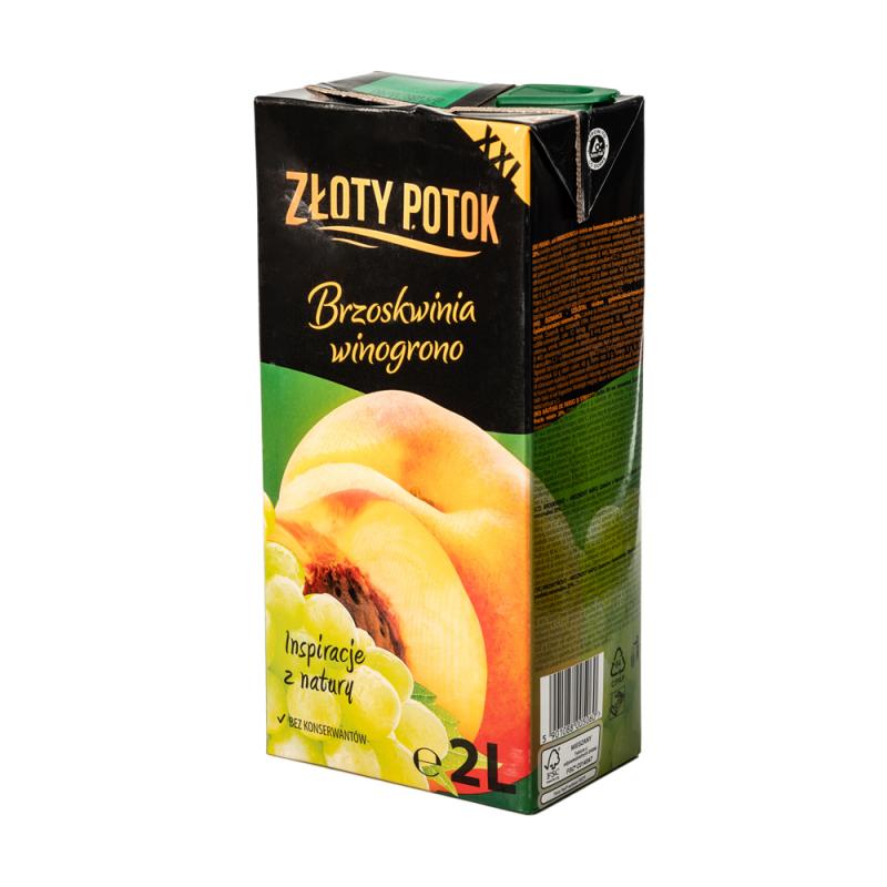 Напиток "Персик/виноград", ZŁOTY POTOK, 2 л