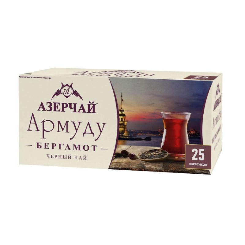 Чай чёрный "Армуду", Азерчай, с бергамотом, 25 пакетиков