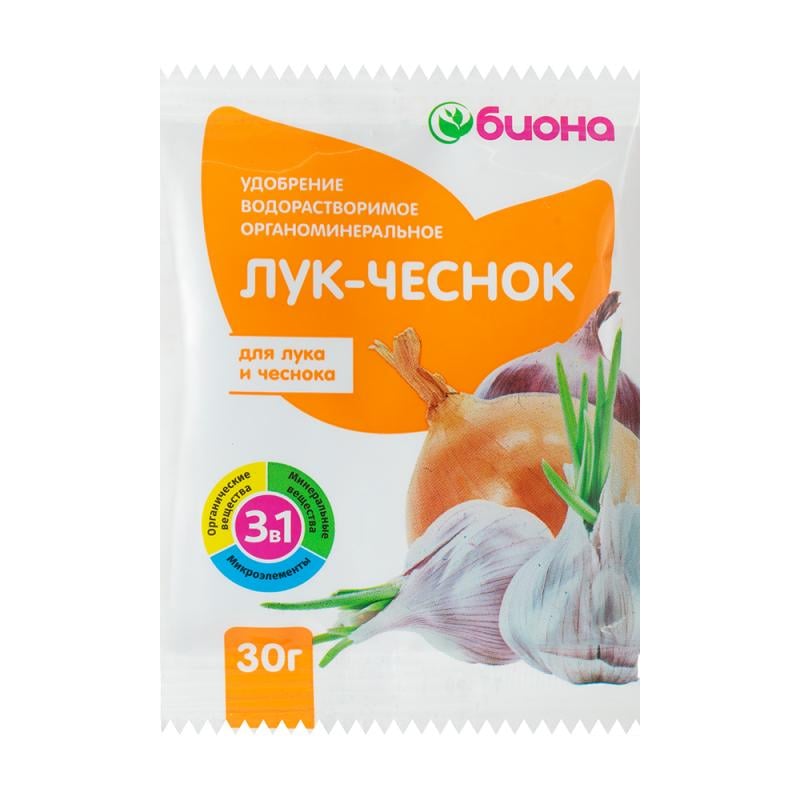 Удобрение водорастворимое "Лук-Чеснок", Биона, 30 г