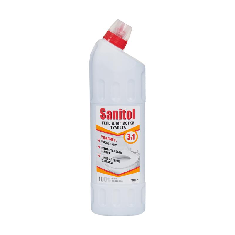 Гель для чистки туалета "3 в 1", Sanitol, 1100 г