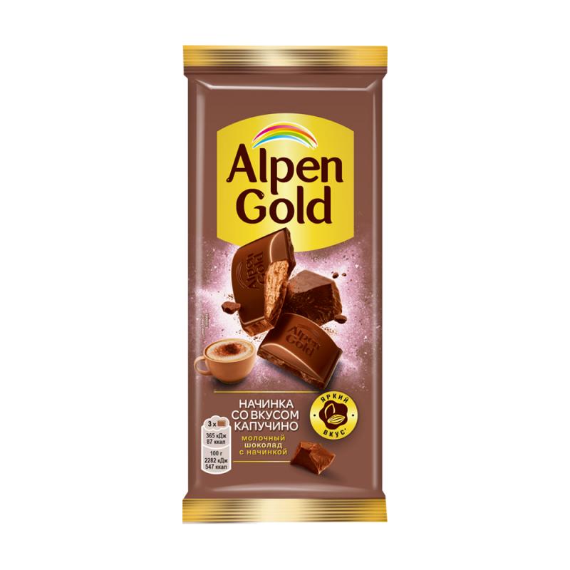 Шоколад молочный, Alpen Gold, 80 г, в ассортименте