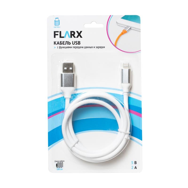 Кабель USB, FLARX, 100 см, в ассортименте