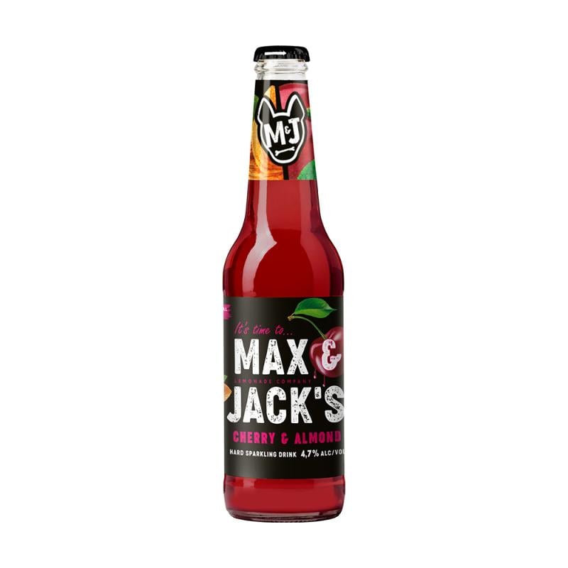 Пивной напиток газированный, Max & Jack's, с вишней и миндалём, 4,7%, 0,4 л