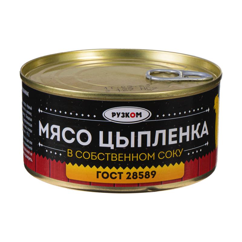 Мясо цыпленка в собственном соку, РУЗКОМ, 325 г