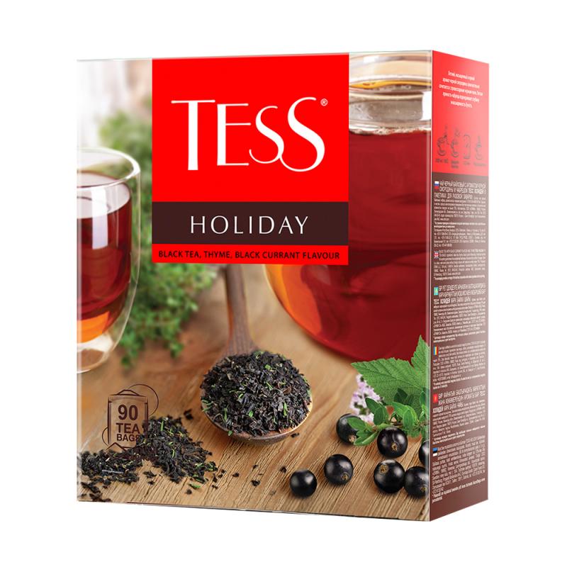 Чай чёрный "Holiday", TESS, с ароматом черной смородины и чабреца, 90 пакетиков, 126 г