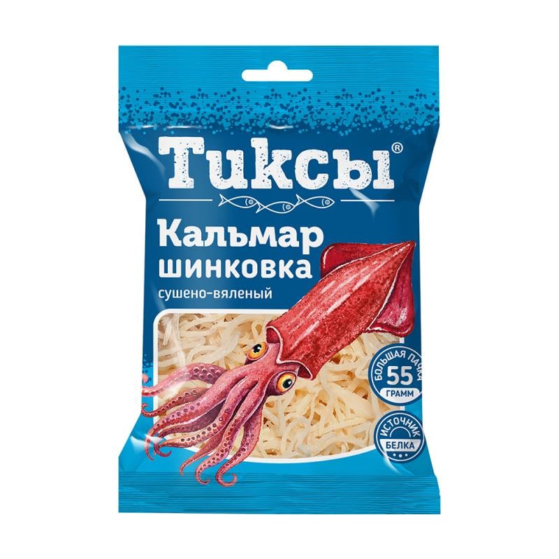 Кальмар сушёно-вяленый, 55 г - купить в интернет-магазине Fix Price в г. Москва по цене 69 ₽