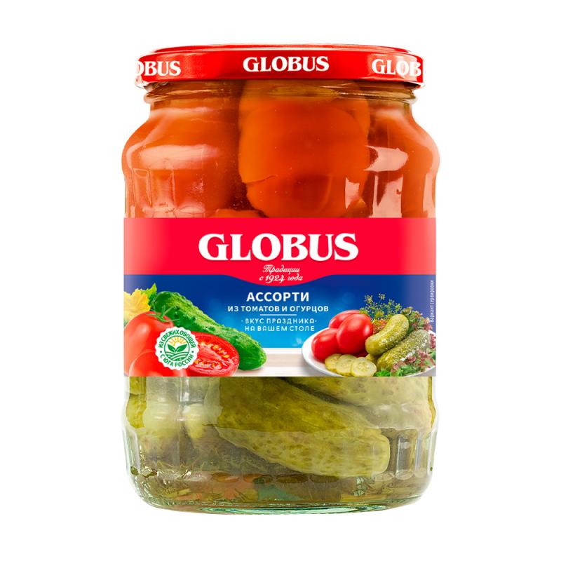 Ассорти из томатов и огурцов, Globus, 680 г