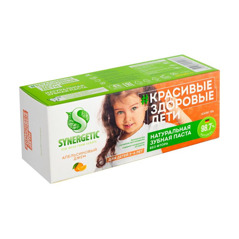 Зубная паста натуральная для детей, SYNERGETIC, 50 г
