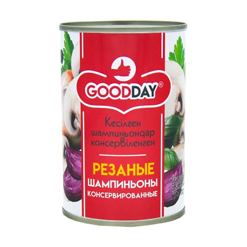 Шампиньоны консервированные резаные, GOODDAY, 400 г