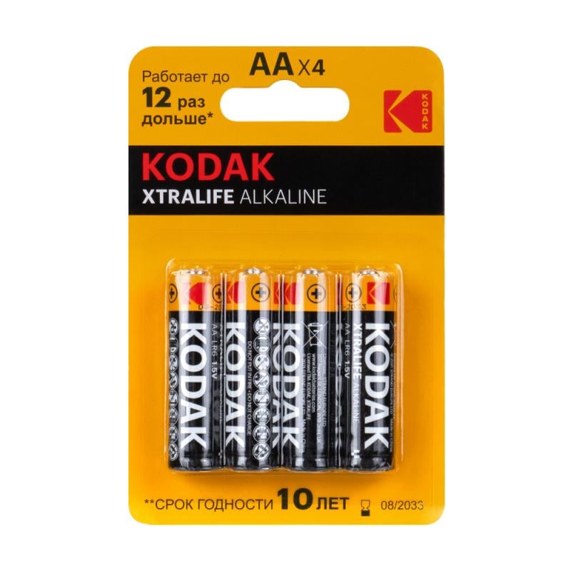 Батарейки АА "XTRALIFE Alkaline", Kodak, 4 шт.