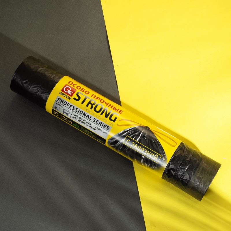 Пакеты для мусора с завязками, Grifon Strong, 120 л, 10 шт. - купить в ...