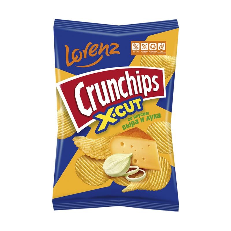 Чипсы картофельные "Crunchips X-CUT", Lorenz, 130 г