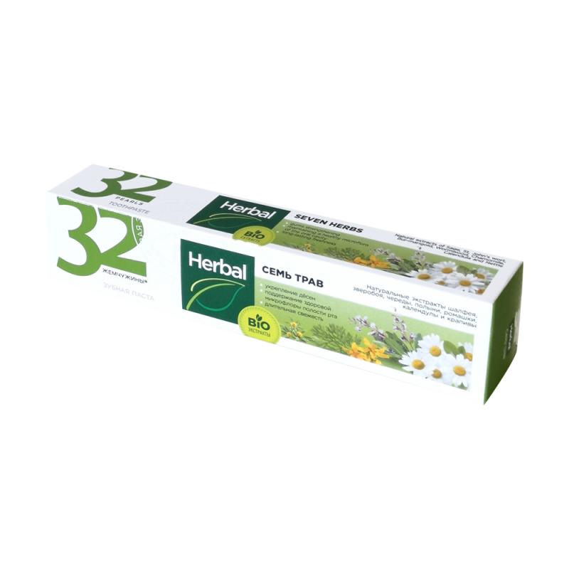 Зубная паста "Herbal", 32 ЖЕМЧУЖИНЫ, 150 г, в ассортименте