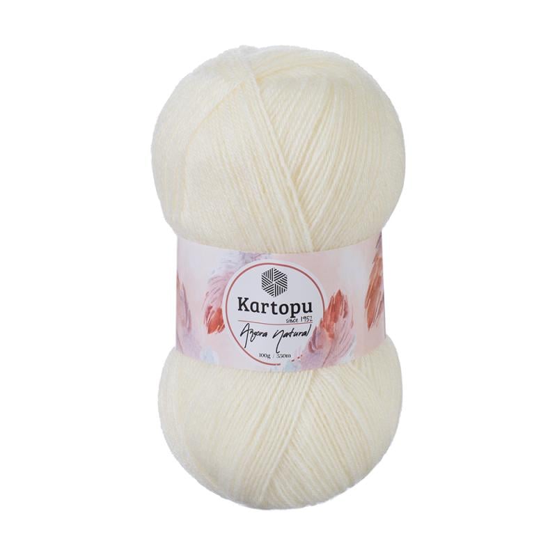 Пряжа для ручного вязания "Angora Natural", Kartopu, 100 г, 550 м, в ассортименте