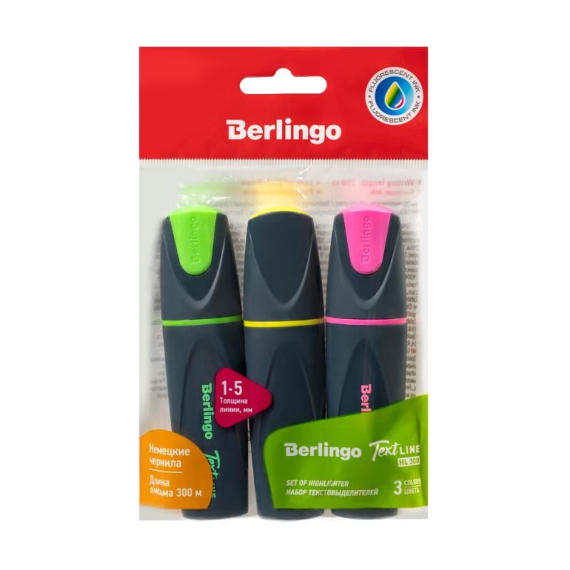 Текстовыделители, Berlingo, 3 шт.