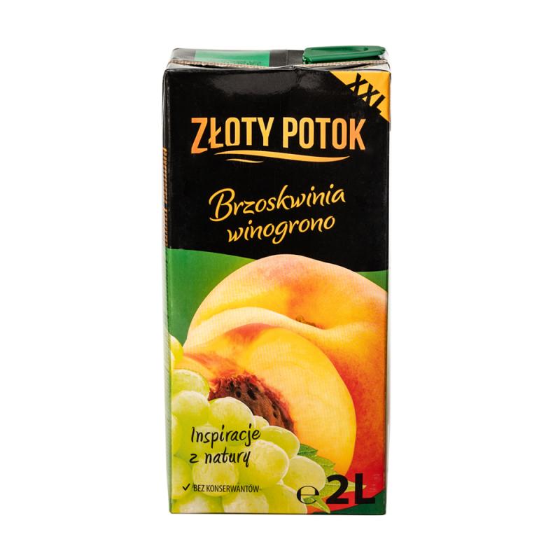 Напиток "Персик/виноград", ZŁOTY POTOK, 2 л