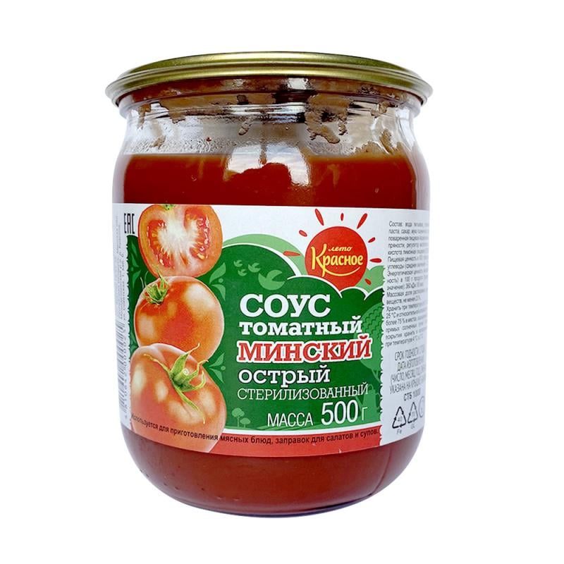 Соус томатный "Минский", Красное лето, острый, стерилизованный, 500 г