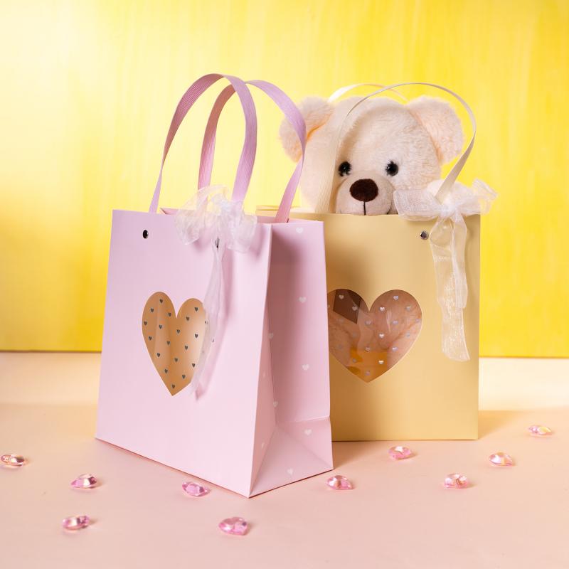 Пакет подарочный "Сердце", With Love, 22х22х10 см, в ассортименте