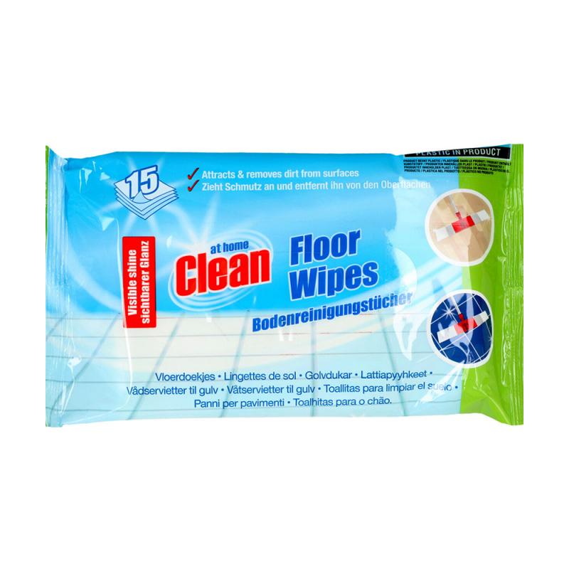 Влажные салфетки для уборки пола, Clean, 15 шт.