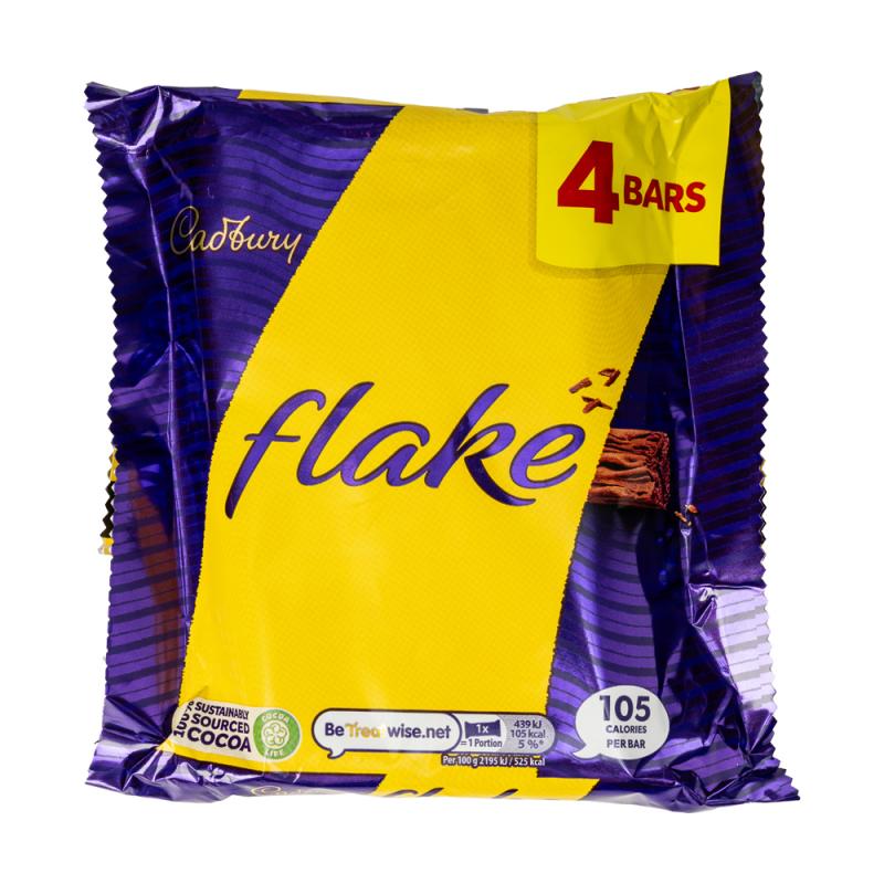 Шоколадный батончик "Flake", Cadbury, 4 шт., 80 г