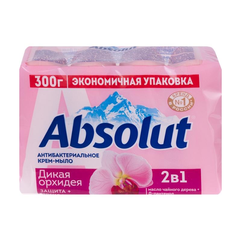 Мыло антибактериальное, Absolut, 300 г (4х75 г), в ассортименте