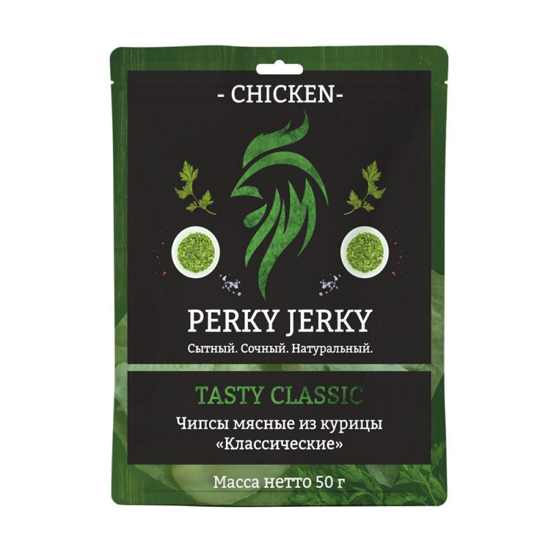 Чипсы мясные из курицы, PERKY JERKY, 50 г, в ассортименте