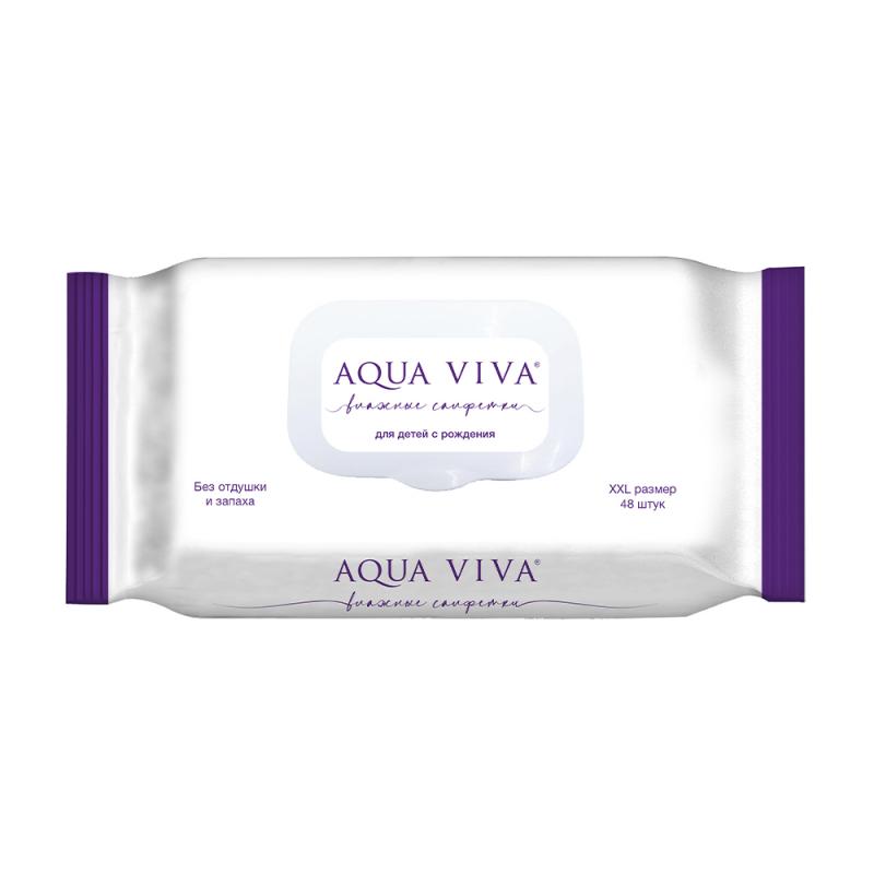 Влажные салфетки для детей, AQUA VIVA, 48 шт.