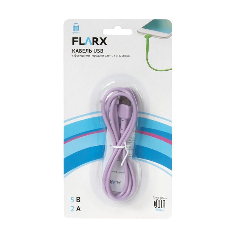 Кабель USB, FLARX, 100 см, в ассортименте