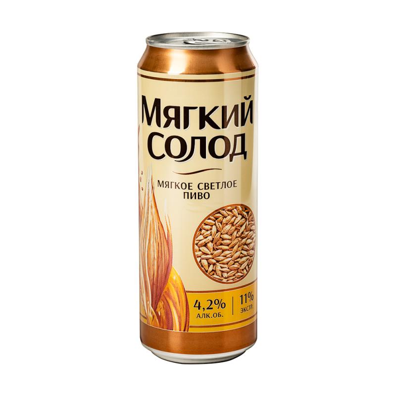 Пиво, Мягкий солод, 4,2%, 0,45 л