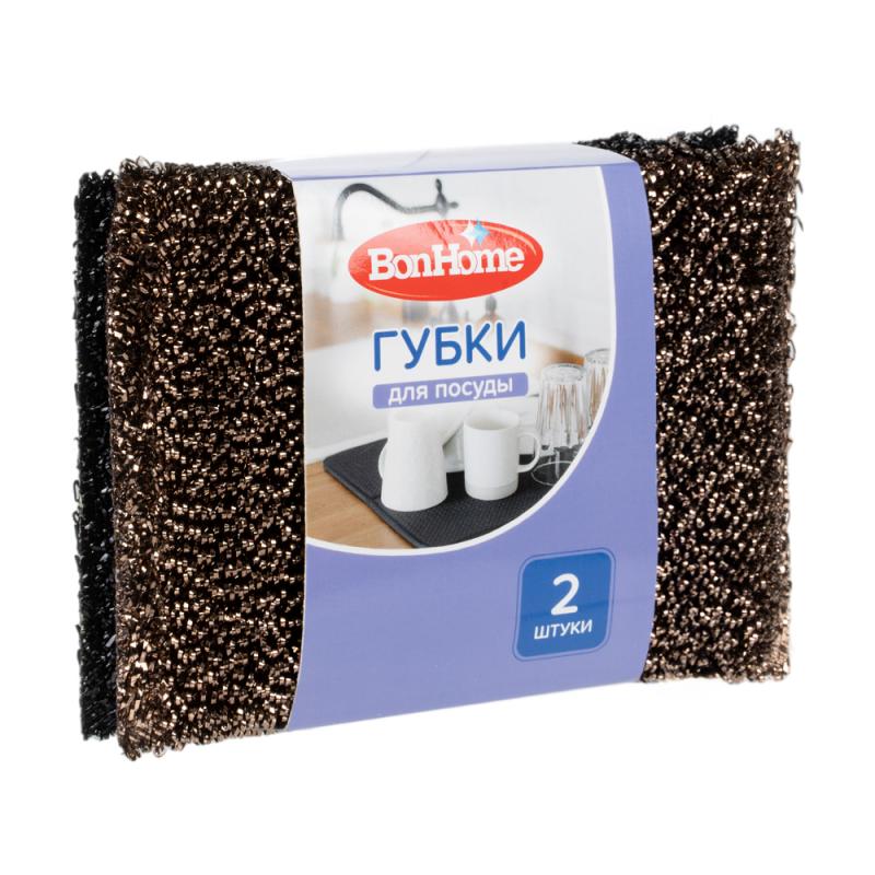 Губки для посуды, BonHome, 2 шт., в ассортименте