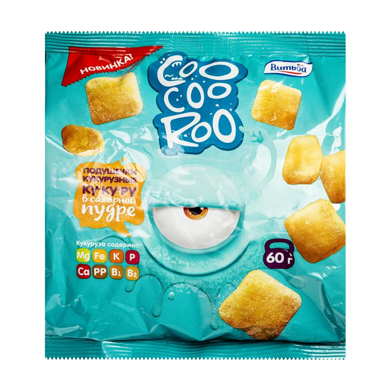 Кукурузные подушечки Coo-Coo-Roo в сахарной пудре, 60 г