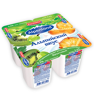 Йогурт "Alpenland. Киви-ананас", 0,3%, 95 г