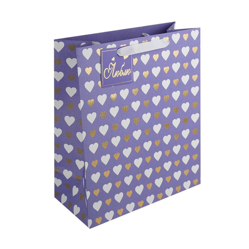 Подарочный пакет With Love, 32х26,5х12,5 см