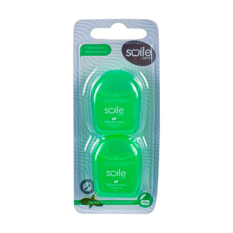 Зубная нить с ментолом "Smile care", 2 шт. по 15 м