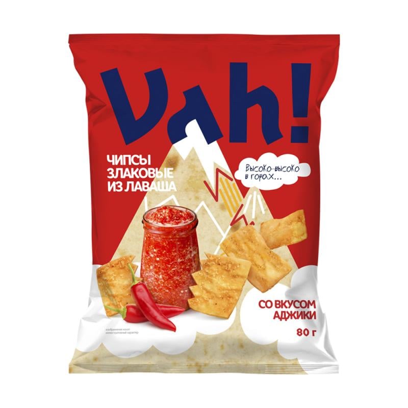 Чипсы злаковые из лаваша, Vah!, 80 г, в ассортименте