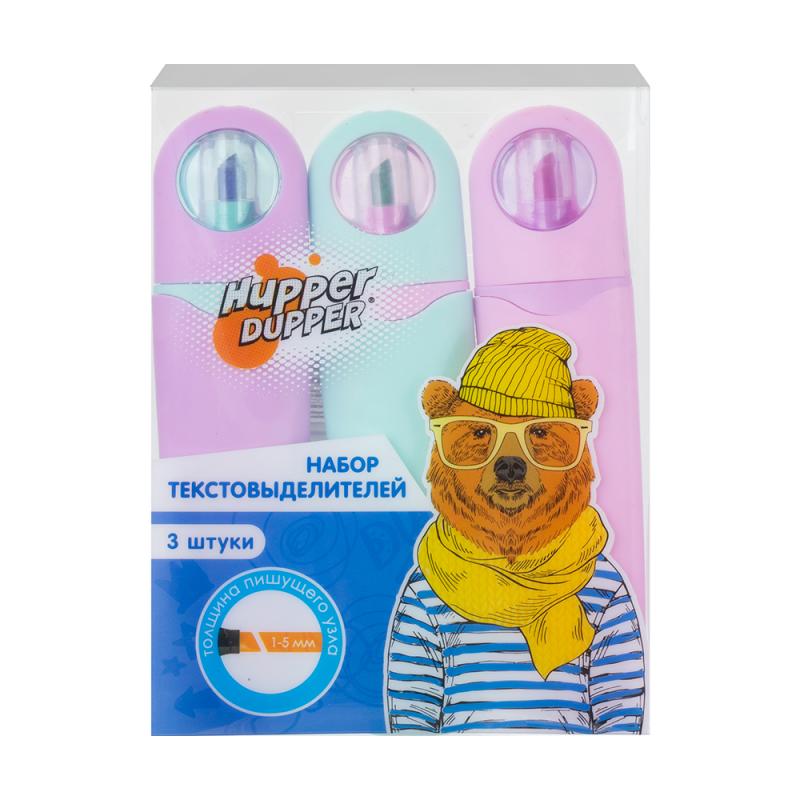 Набор текстовыделителей, Hupper Dupper, 3 шт., в ассортименте