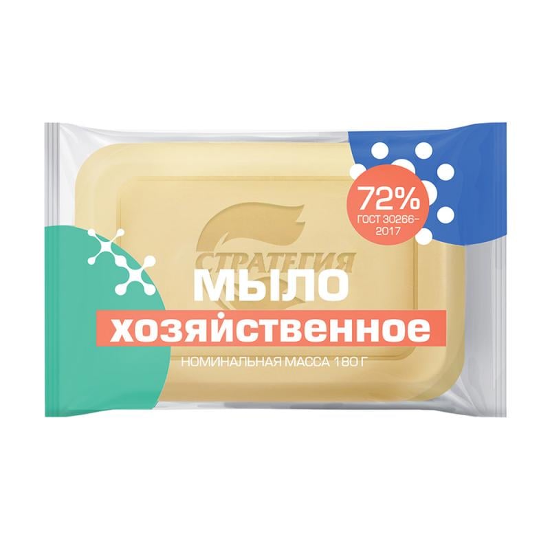Мыло твёрдое хозяйственное, Стратегия, 72%, 180 г
