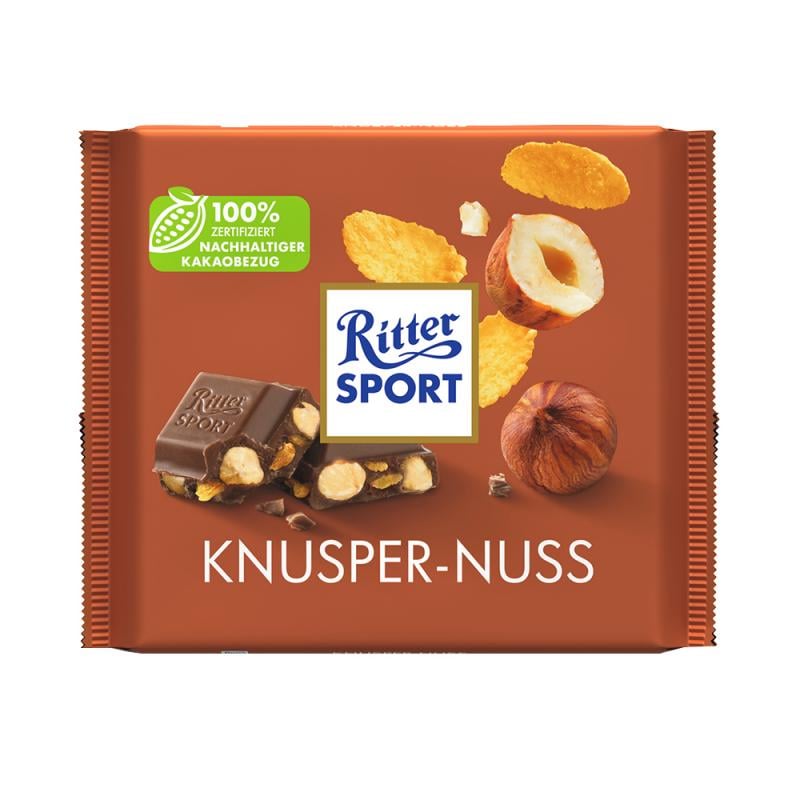 Шоколад молочный "Цельный лесной орех и хлопья", Ritter Sport, 250 г