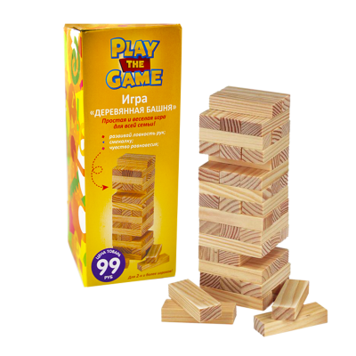 Игра "Деревянная башня", 45 блоков